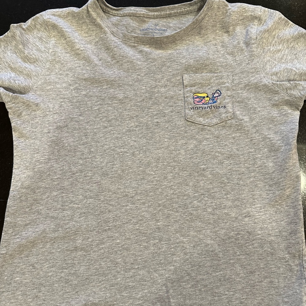Vineyard Vines Youth Girls Lacrosse T shirt - Gray, Size L